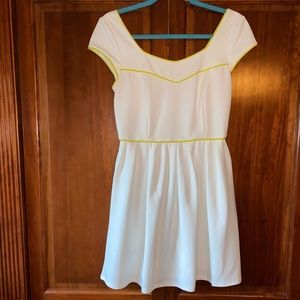 White Lime Stripe Dress